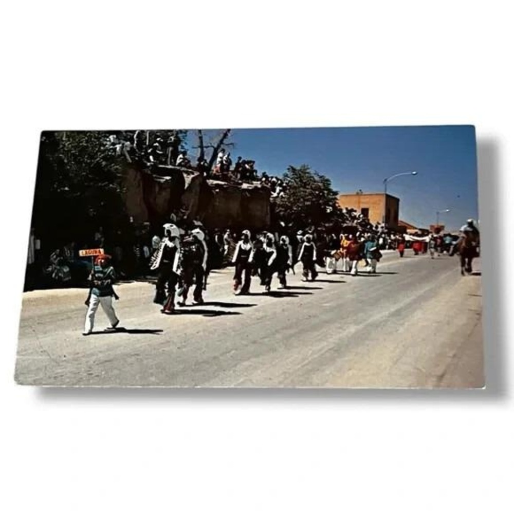 Postcard Laguna Pueblo Indians Ceremonial Parade Gallup New Mexico Chrome A712